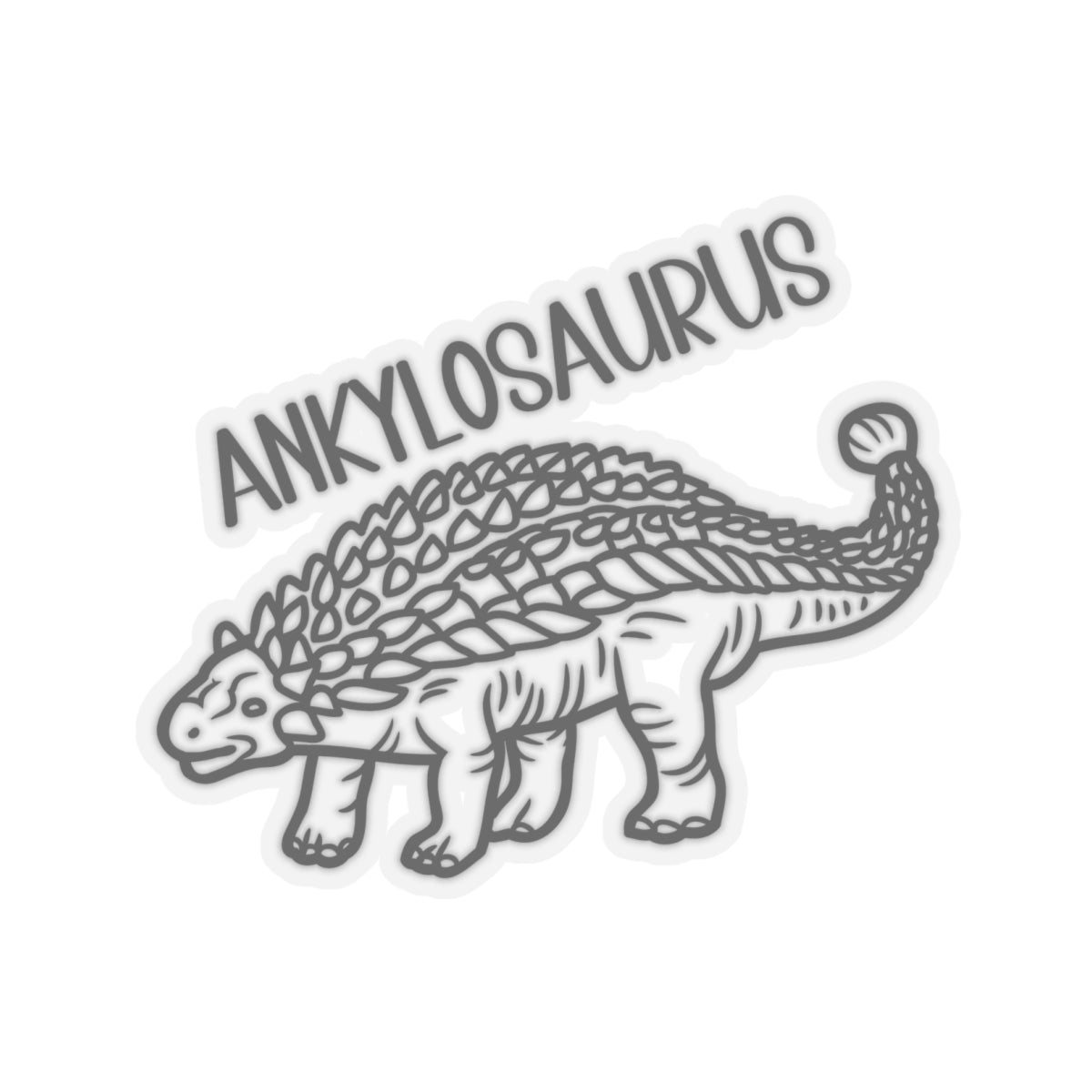 Outlined Ankylosaurus - Amazing Kiss-Cut Sticker Gift to dino decorate any surface