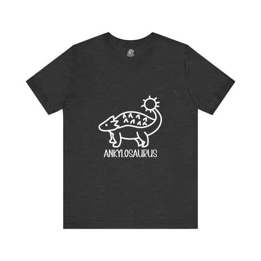 Cute Ankylosaurus White Graphics- Unisex Jersey Short Sleeve Tee Super Comfy Dino T-Shirt Gift