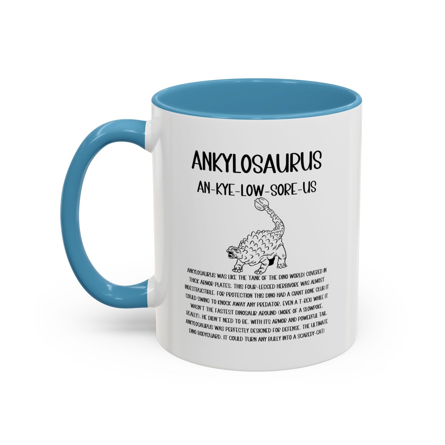 Defensive  Ankylosaurus Mug with Detailed Black Graphic Amazing Gift for the Dino Lovers in your life