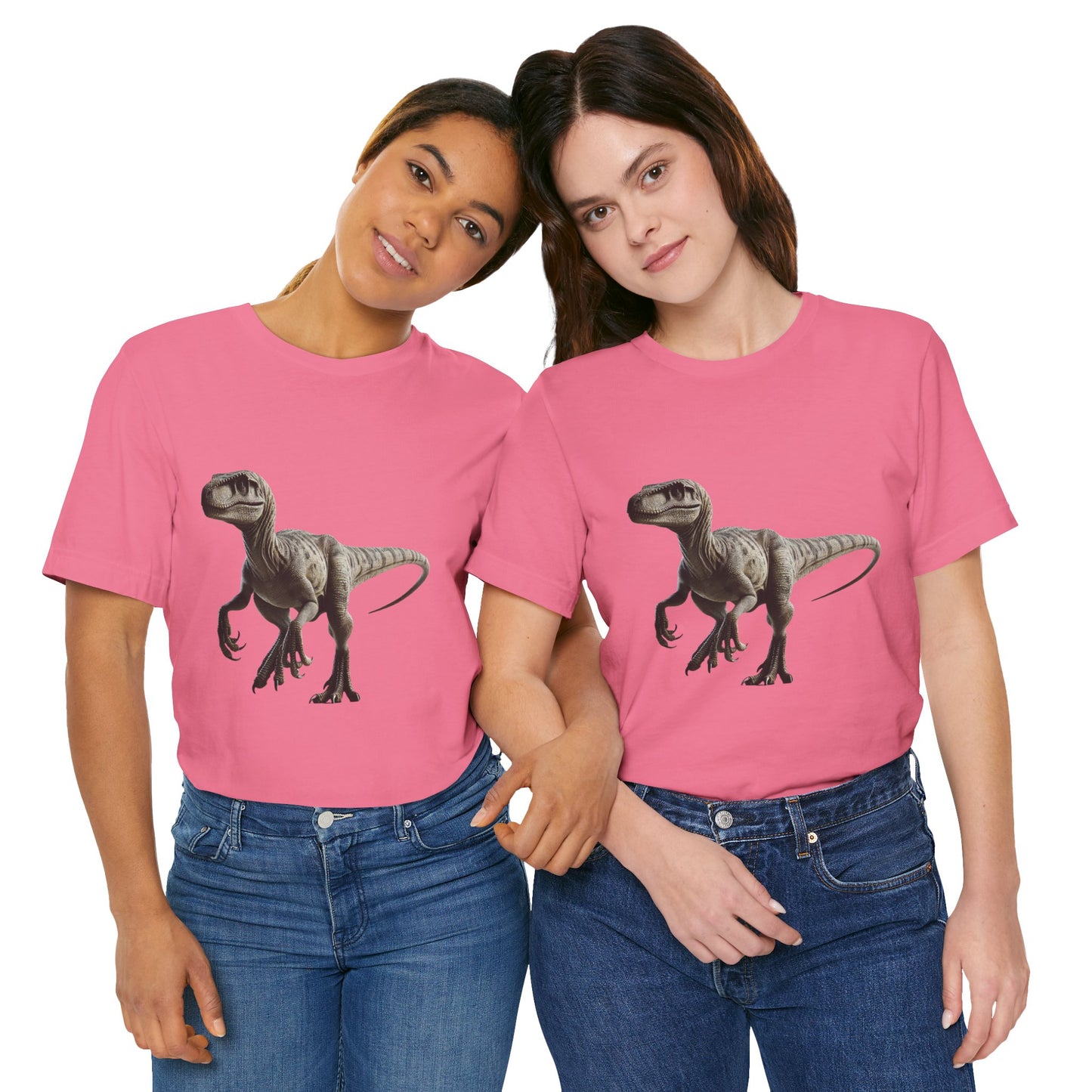 Brown Tone Theatrical Velociraptor - Unisex Jersey Short Sleeve Tee Super Comfy Dino T-Shirt Gift