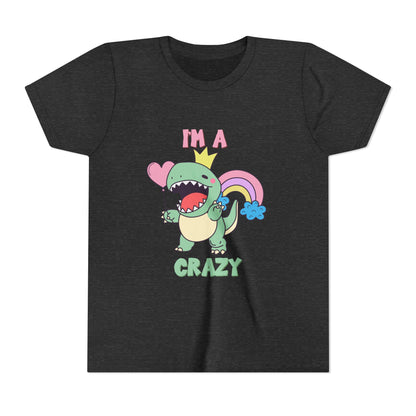 Crazy Cretaceous Cutie Youth Size T-Shirt for kids who love dinosaurs