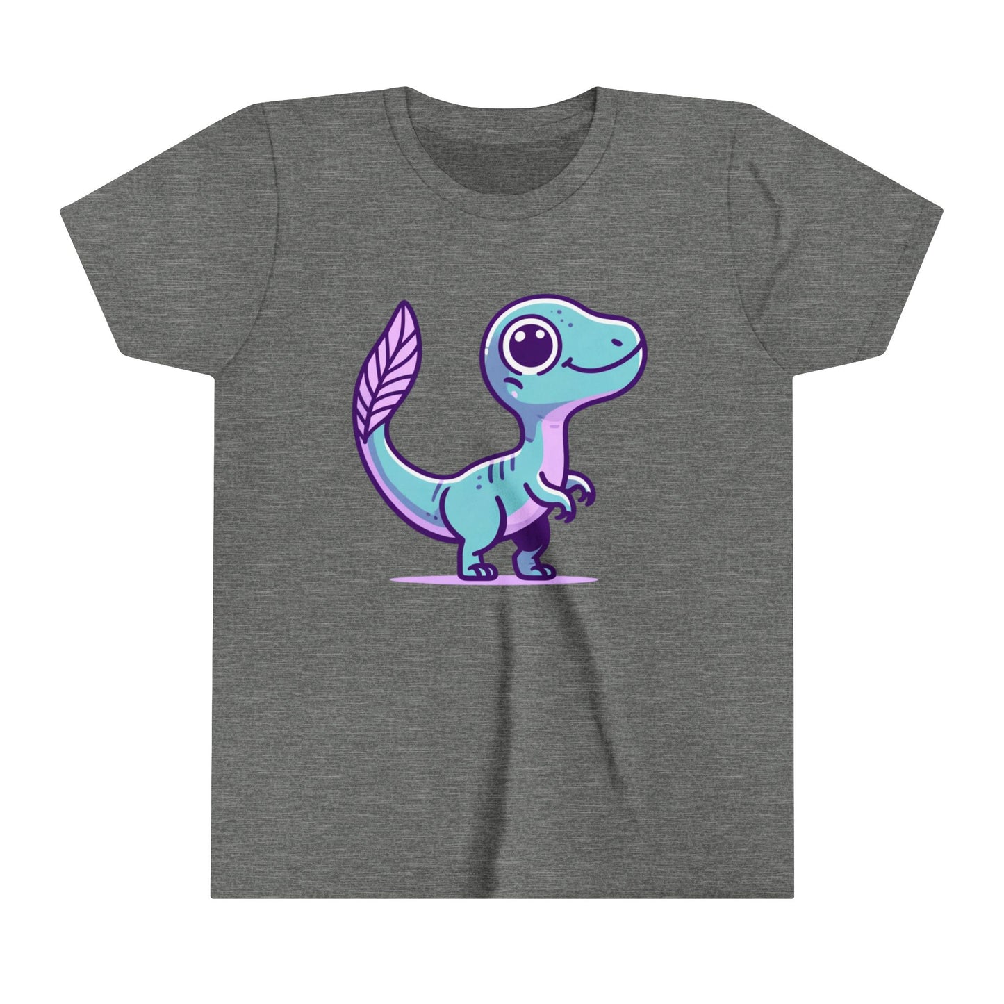 Youth Adorable Pastel Velociraptor Tee – Cute Dino Vibes in Aqua & Lavender! 🦕💜💙- Unisex Jersey Short Sleeve Tee Super Comfy Dino T-Shirt Gift