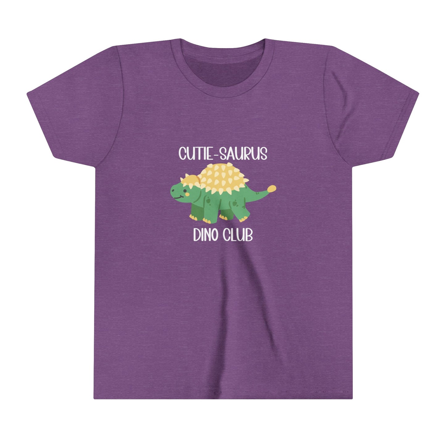 Youth Ankylosaurus Cutie Saurus Dino Club Green - White Graphic - Unisex Jersey Short Sleeve Tee Super Comfy Dino T-Shirt Gift