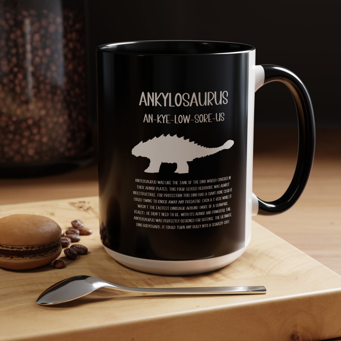 Ankylosaurus Mug with Detailed White Graphic Amazing Gift for the Dino Lovers in your life