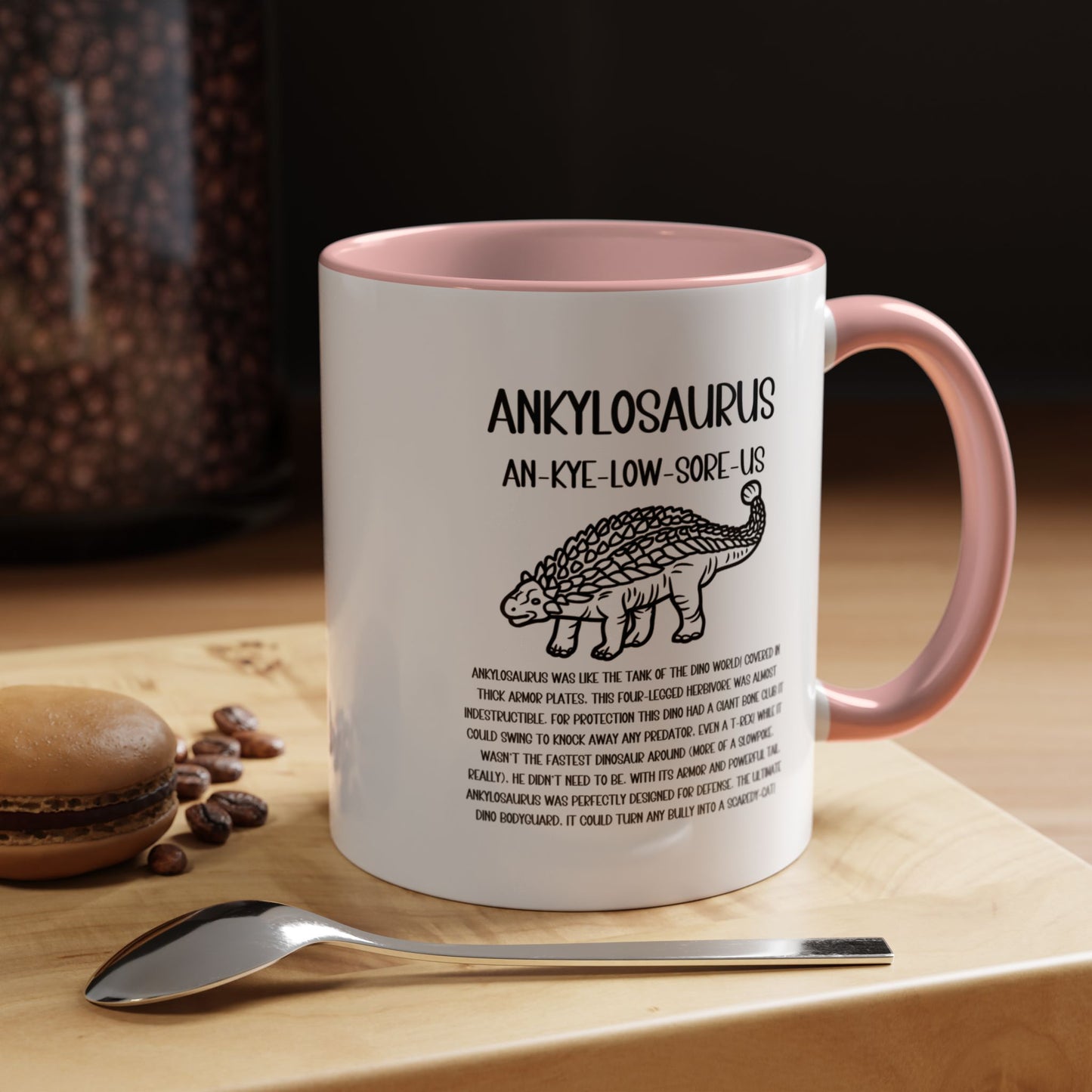 Outlined Ankylosaurus Mug with Detailed Black Graphic Amazing Gift for the Dino Lovers in your life