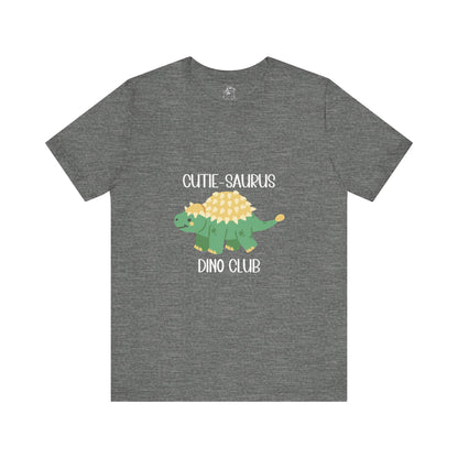 Ankylosaurus Cutie Saurus Dino Club Green - White Graphic - Unisex Jersey Short Sleeve Tee Super Comfy Dino T-Shirt Gift