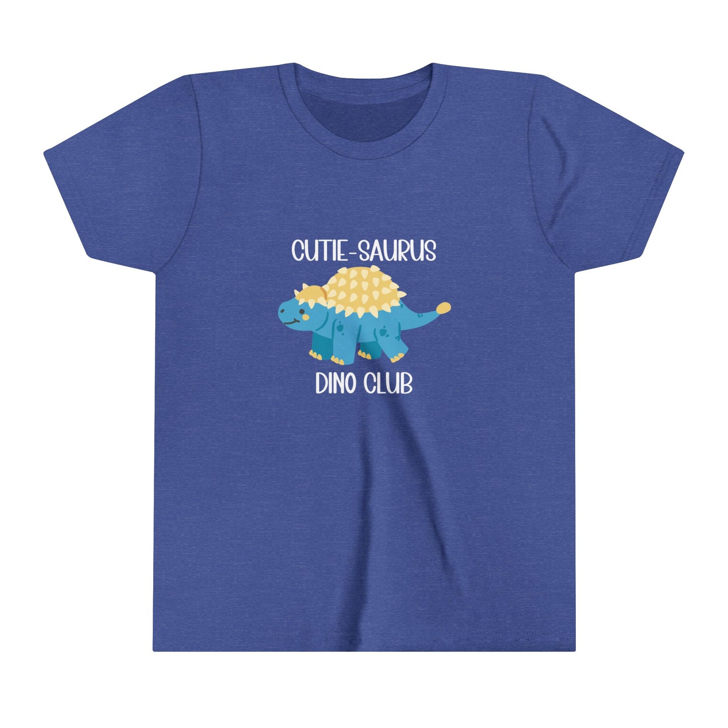 Youth Ankylosaurus Cutie Saurus Dino Club Blue - White Graphic - Unisex Jersey Short Sleeve Tee Super Comfy Dino T-Shirt Gift