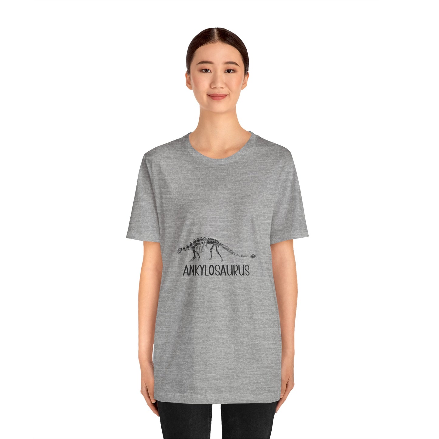 Fossil Ankylosaurus Black Graphic - Unisex Jersey Short Sleeve Tee Super Comfy Dino T-Shirt Gift