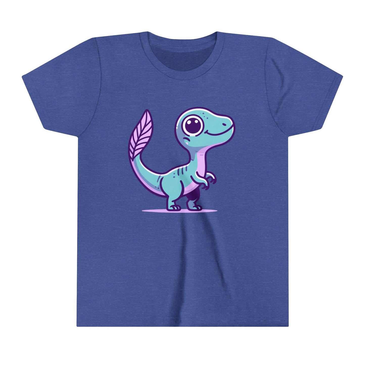 Youth Adorable Pastel Velociraptor Tee – Cute Dino Vibes in Aqua & Lavender! 🦕💜💙- Unisex Jersey Short Sleeve Tee Super Comfy Dino T-Shirt Gift