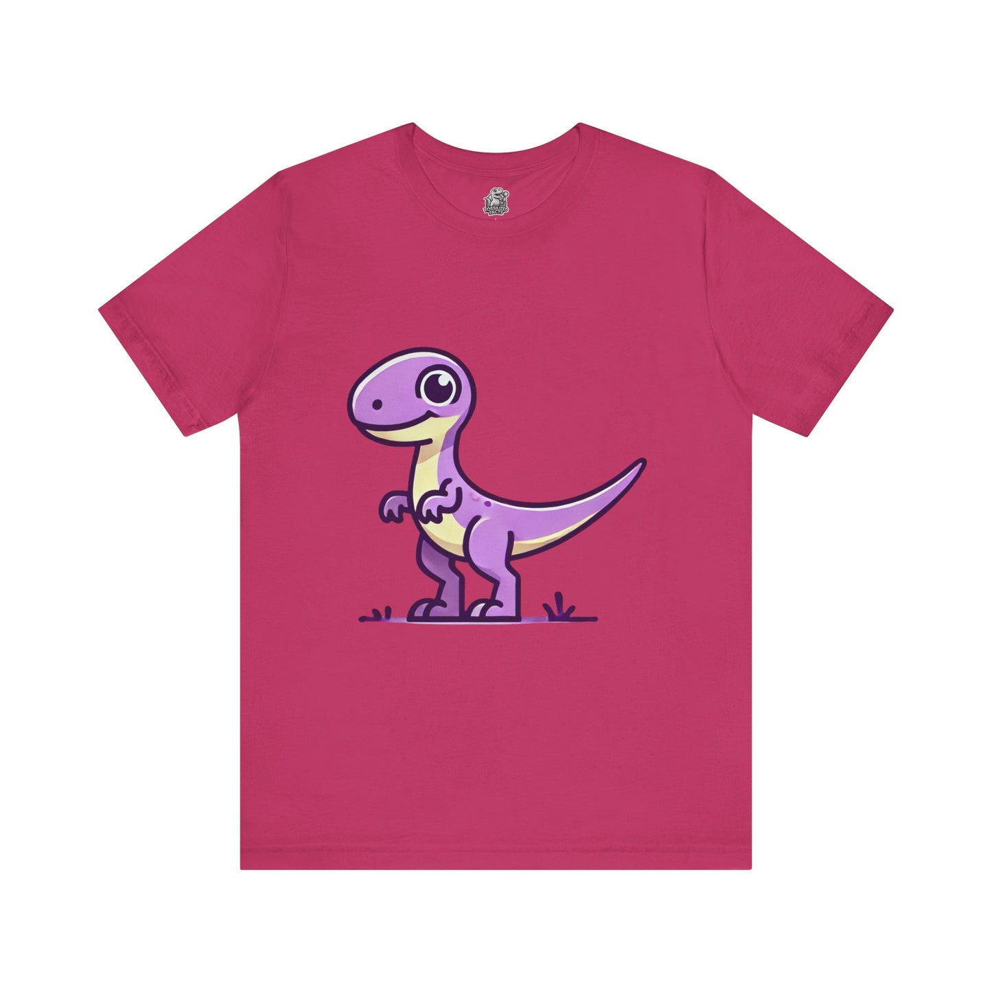 Cute Purple Cartoon Velociraptor - Unisex Jersey Short Sleeve Tee Super Comfy Dino T-Shirt Gift