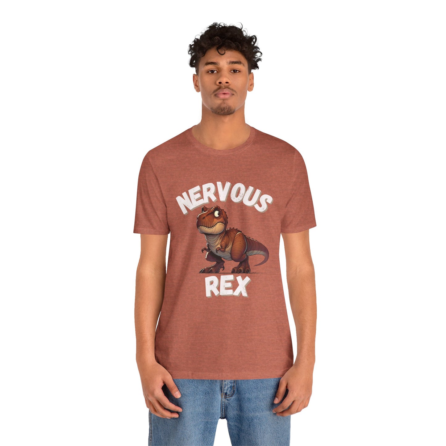 Tough and Nervous Rex Unisex T-Shirt – Funny & Adorable Unisex Dino Tee for Every Occasion