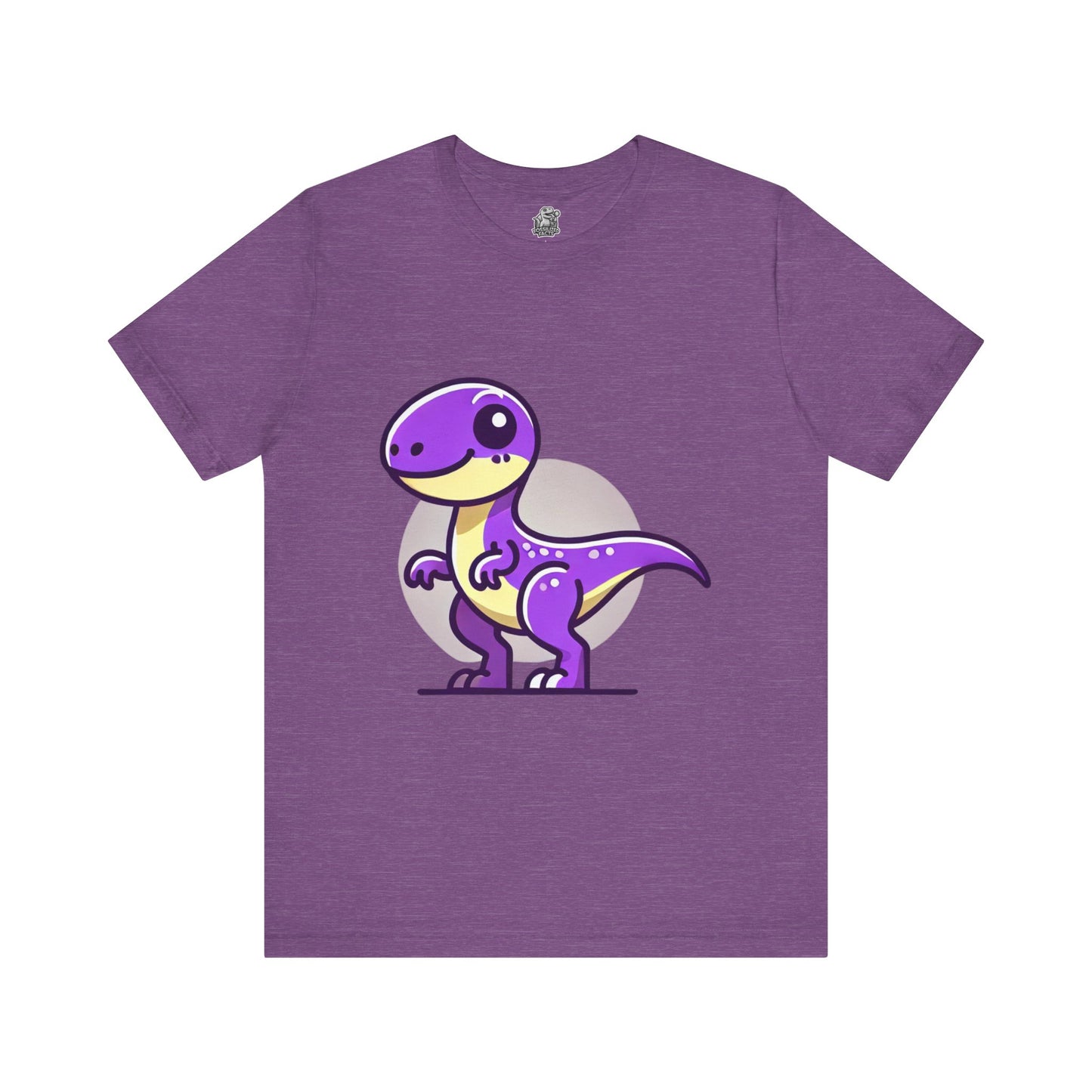 Purple Solar Cartoon Velociraptor - Unisex Jersey Short Sleeve Tee Super Comfy Dino T-Shirt Gift