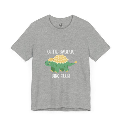 Ankylosaurus Cutie Saurus Dino Club Green - White Graphic - Unisex Jersey Short Sleeve Tee Super Comfy Dino T-Shirt Gift