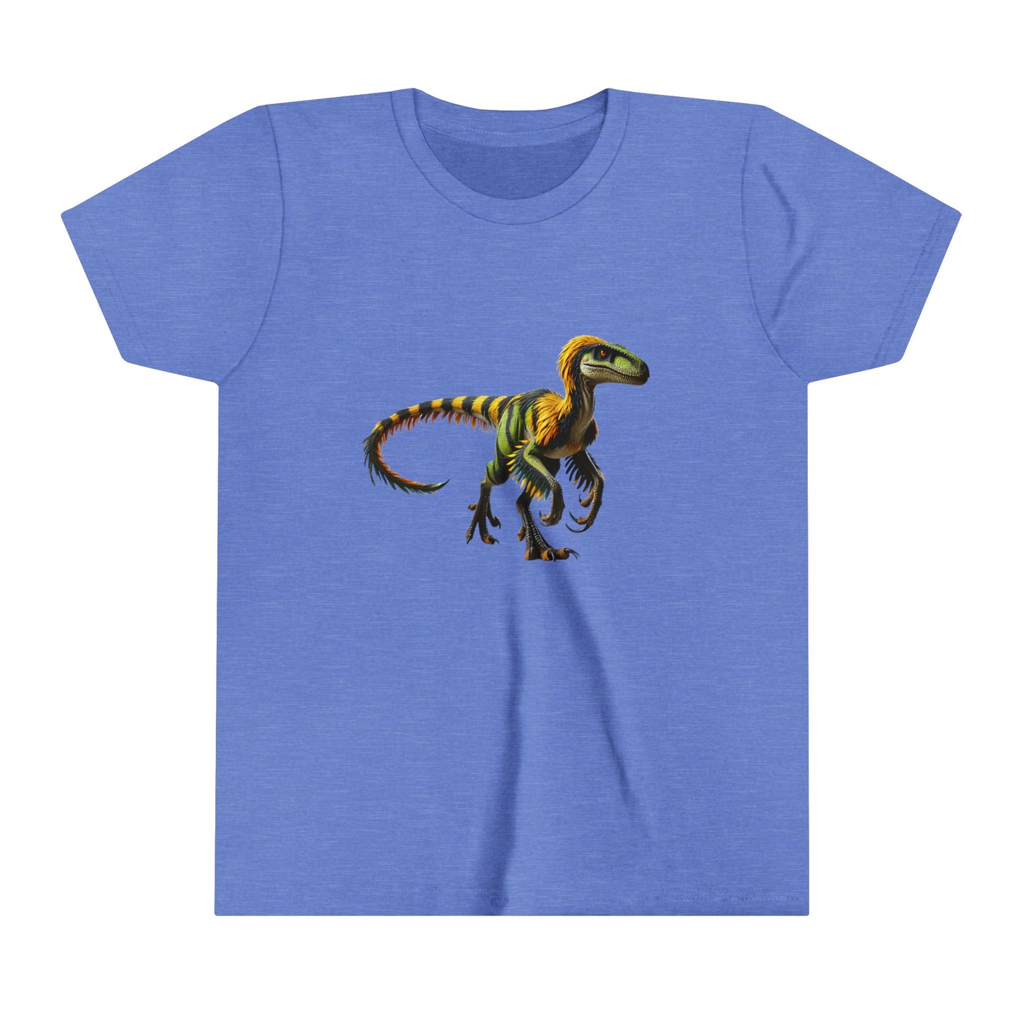 Youth Vibrant Jungle Velociraptor Tee – Bold Green & Yellow Dino Style! 🦖🌿🔥 - Unisex Jersey Short Sleeve Tee Super Comfy Dino T-Shirt Gift