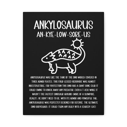 Cute Ankylosaurus Vertical Matte Canvas Black, Stretched, 1.25" Amazing Gift for the Dino Lover in your life