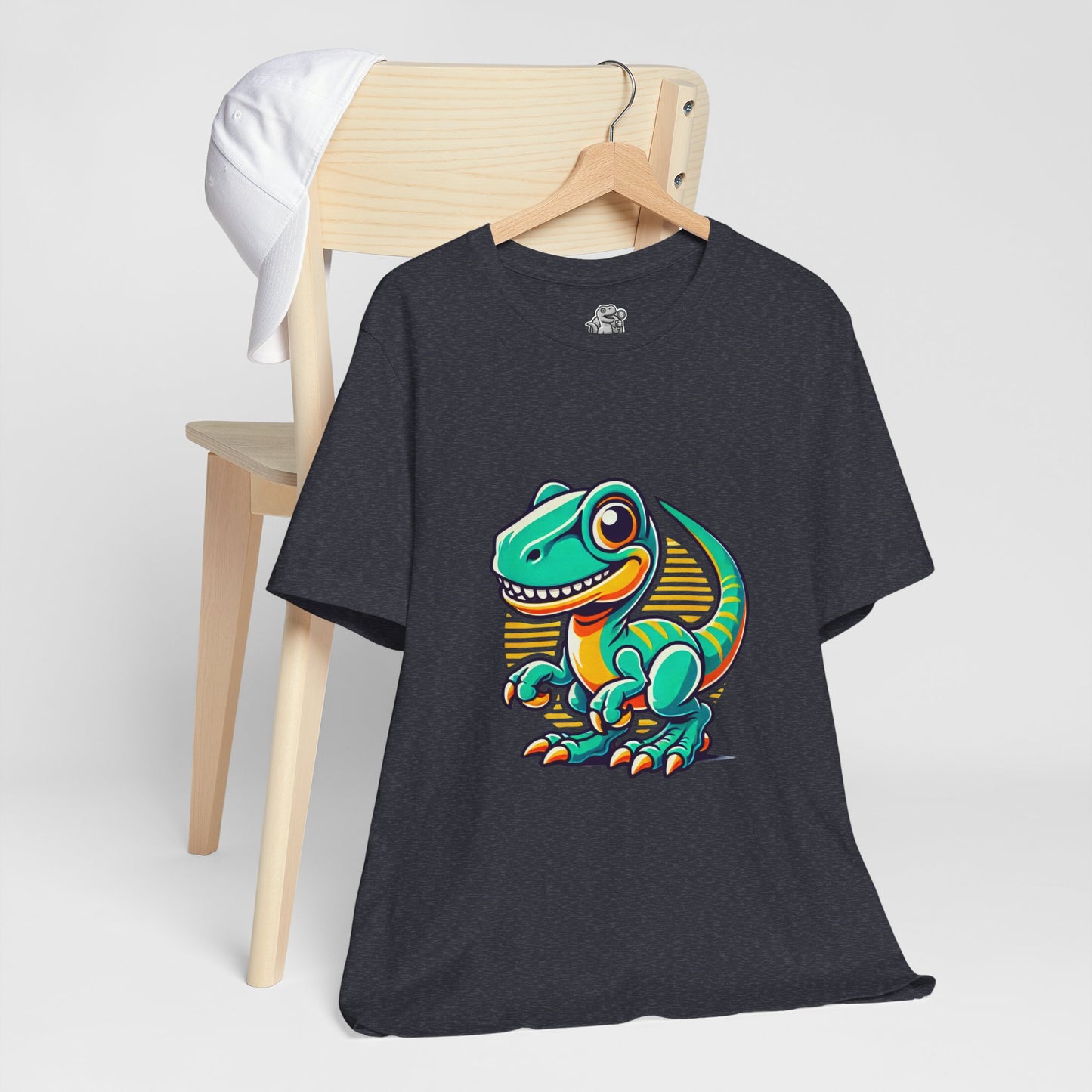 Retro Sunrise Velociraptor- Unisex Jersey Short Sleeve Tee Super Comfy Dino T-Shirt Gift