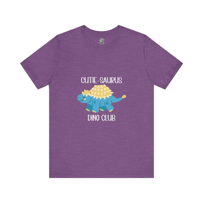 Ankylosaurus Cutie Saurus Dino Club Blue - White Graphic - Unisex Jersey Short Sleeve Tee Super Comfy Dino T-Shirt Gift