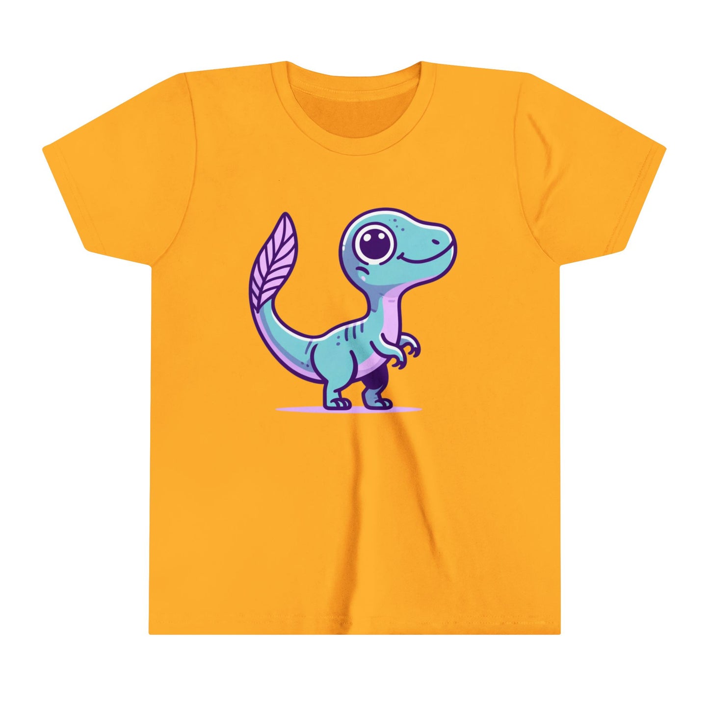 Youth Adorable Pastel Velociraptor Tee – Cute Dino Vibes in Aqua & Lavender! 🦕💜💙- Unisex Jersey Short Sleeve Tee Super Comfy Dino T-Shirt Gift