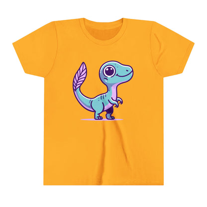 Youth Adorable Pastel Velociraptor Tee – Cute Dino Vibes in Aqua & Lavender! 🦕💜💙- Unisex Jersey Short Sleeve Tee Super Comfy Dino T-Shirt Gift