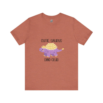 Ankylosaurus Ankylosaurus Cutie Saurus Dino Club Purple - Black Graphic - Unisex Jersey Short Sleeve Tee Super Comfy Dino T-Shirt Gift