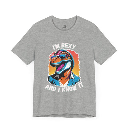 Swagger Rex – I’m Rexy and I Know It Unisex T-Shirt with Cool Sunglasses & Retro Style