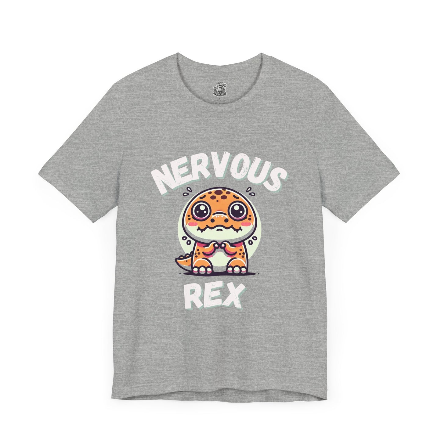 Nervous Rex Unisex T-Shirt – Adorable Unisex Dino Tee for Fun & Relatable Style