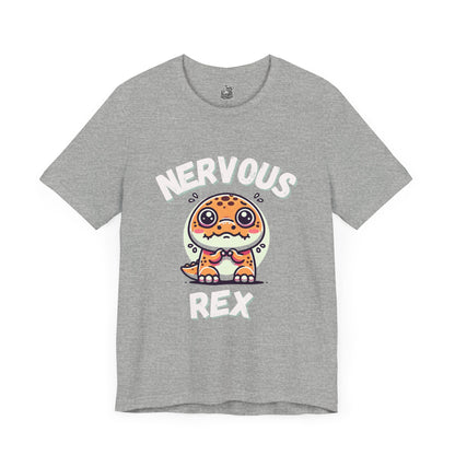 Nervous Rex Unisex T-Shirt – Adorable Unisex Dino Tee for Fun & Relatable Style