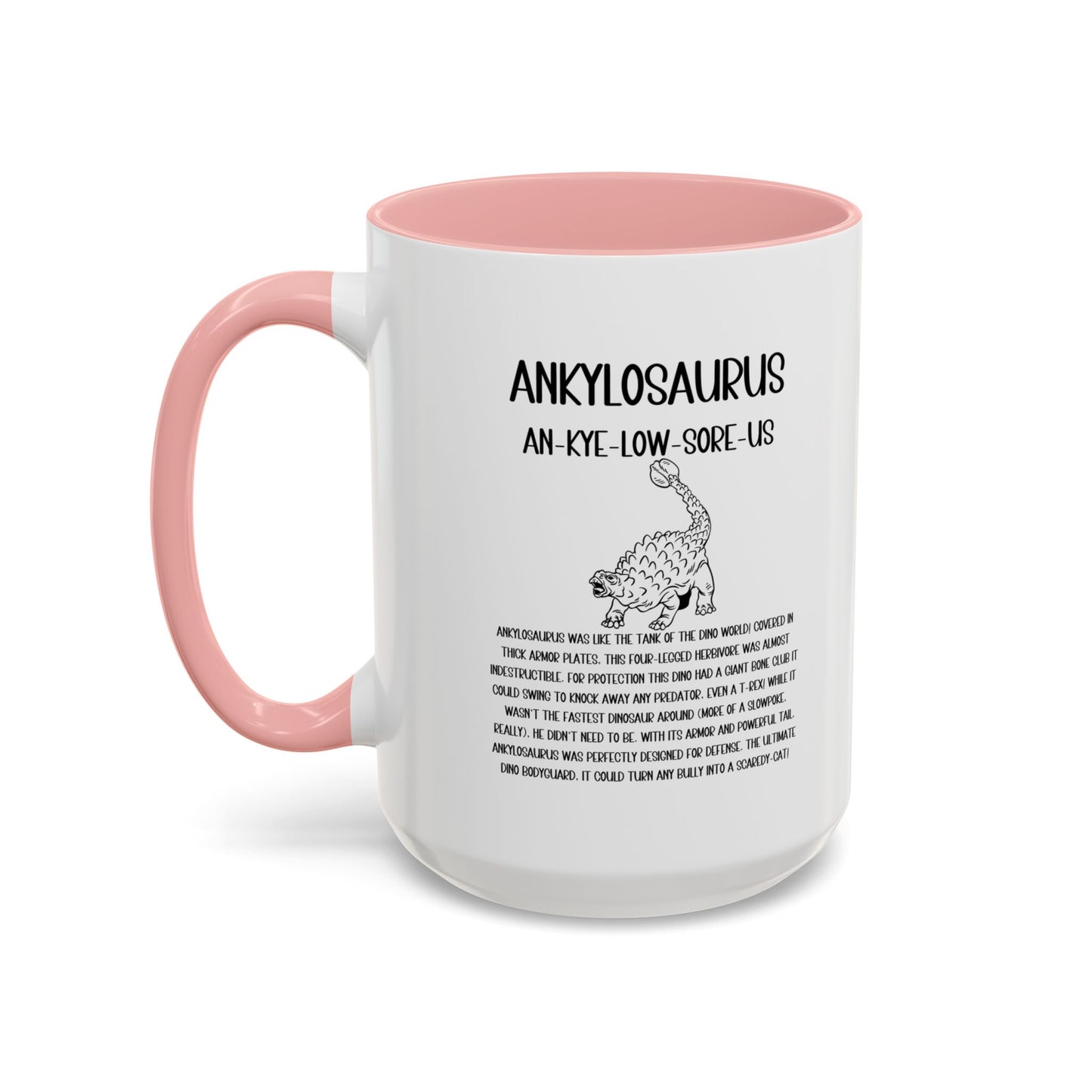 Defensive  Ankylosaurus Mug with Detailed Black Graphic Amazing Gift for the Dino Lovers in your life