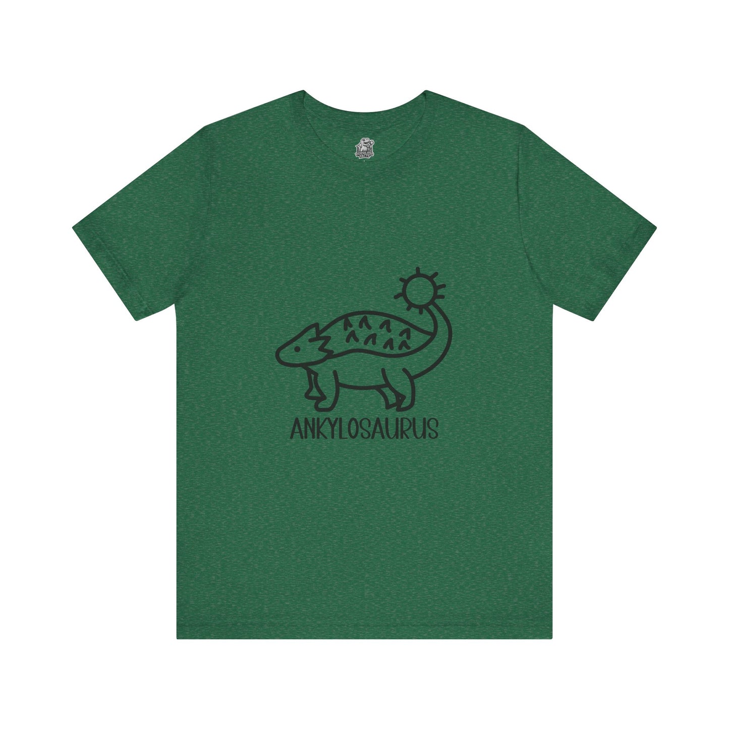 Cute Ankylosaurus Black Graphic - Unisex Jersey Short Sleeve Tee Super Comfy Dino T-Shirt Gift