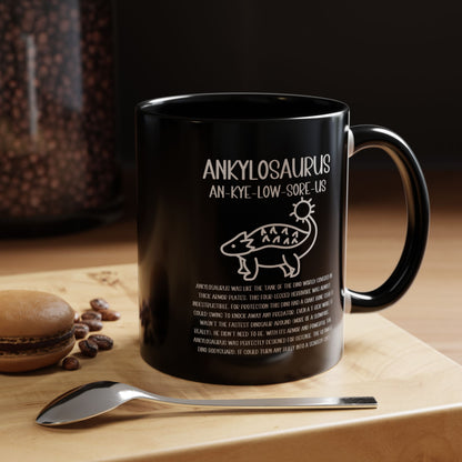 Cute Ankylosaurus Mug with Detailed White Graphic Amazing Gift for the Dino Lovers in your life