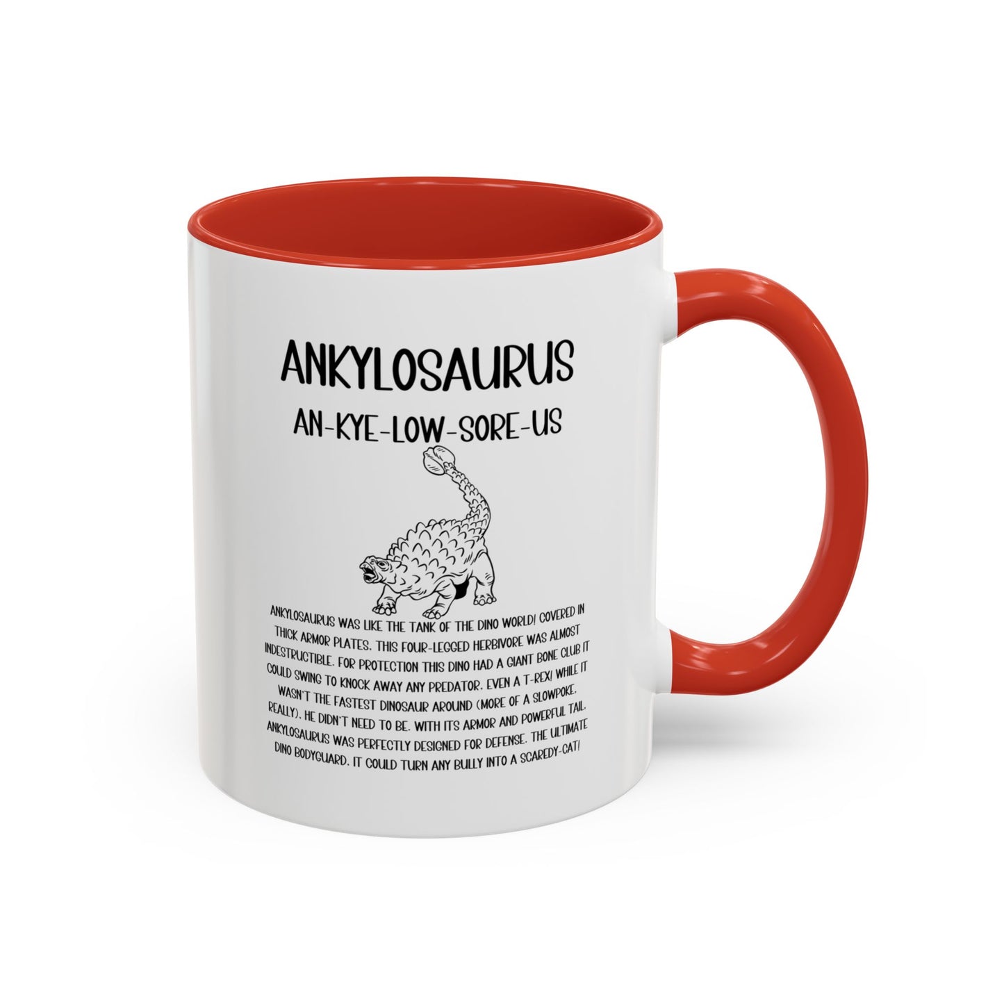 Defensive  Ankylosaurus Mug with Detailed Black Graphic Amazing Gift for the Dino Lovers in your life