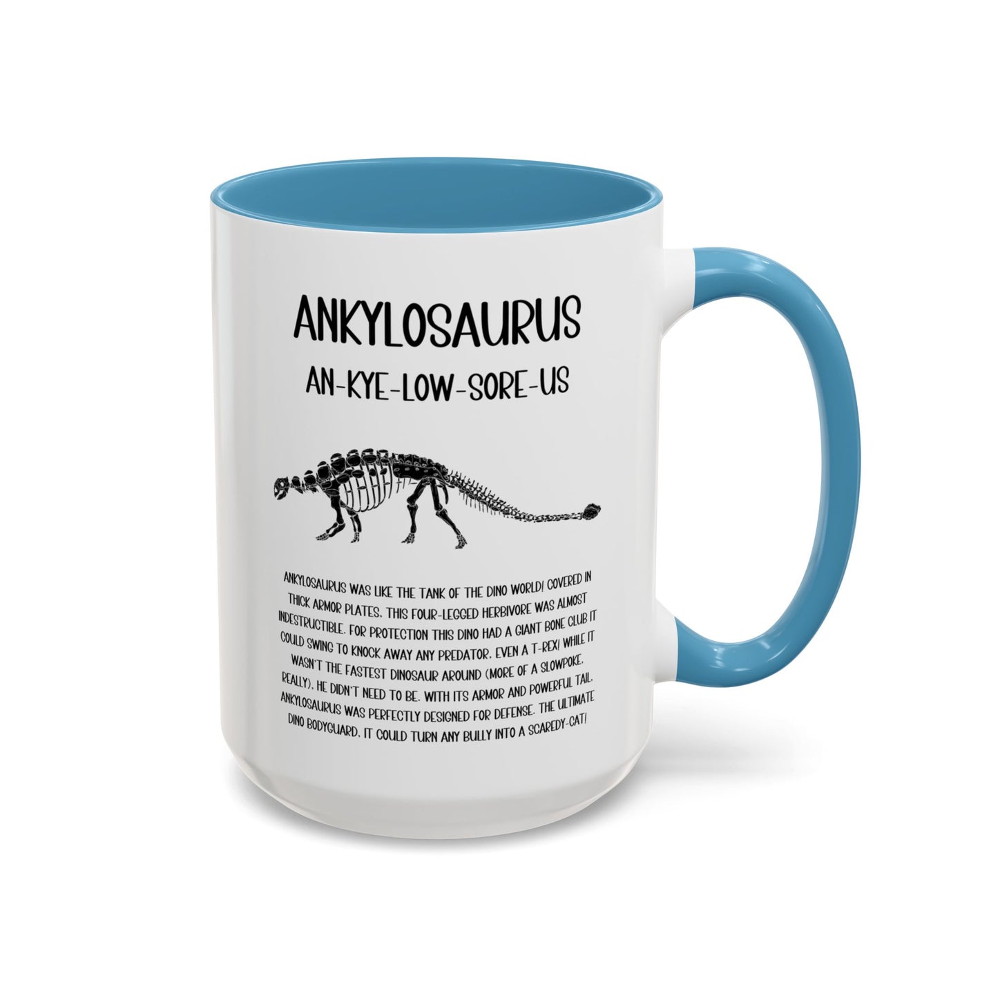 Fossil Ankylosaurus Mug with Detailed Black Graphic Amazing Gift for the Dino Lovers in your life