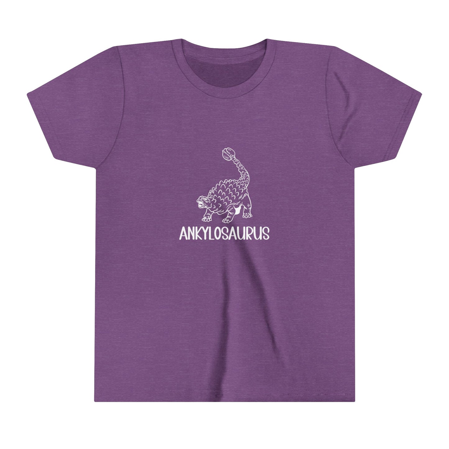 Youth Defensive Ankylosaurus T-Shirt with White Graphics - Unisex Jersey Short Sleeve Tee Super Comfy Dino T-Shirt Gift