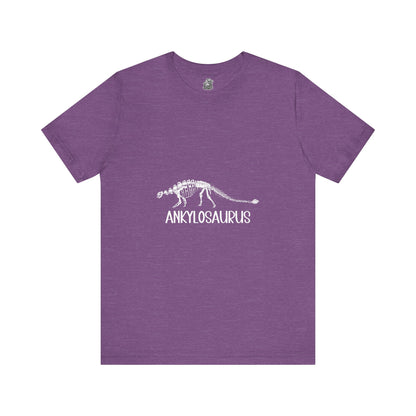 Fossil Ankylosaurus White Graphics- Unisex Jersey Short Sleeve Tee Super Comfy Dino T-Shirt Gift