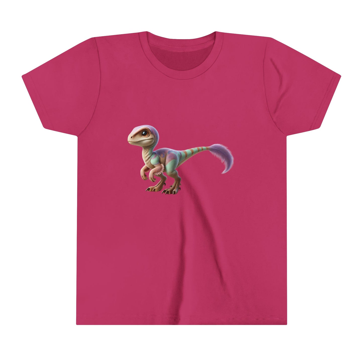 Youth Dreamy Pastel Velociraptor Tee – Soft & Stylish Dino Vibes in Lavender & Mint! 🦖💜🌿 - Unisex Jersey Short Sleeve Tee Super Comfy Dino T-Shirt Gift