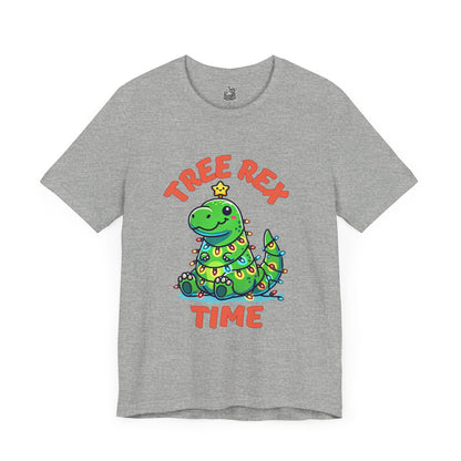 Tree Rex Time Christmas Jerry - Unisex Jersey Short Sleeve Tee Super Comfy Dino T-Shirt Gift