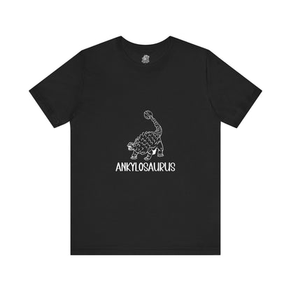 Defensive Ankylosaurus White Graphics- Unisex Jersey Short Sleeve Tee Super Comfy Dino T-Shirt Gift