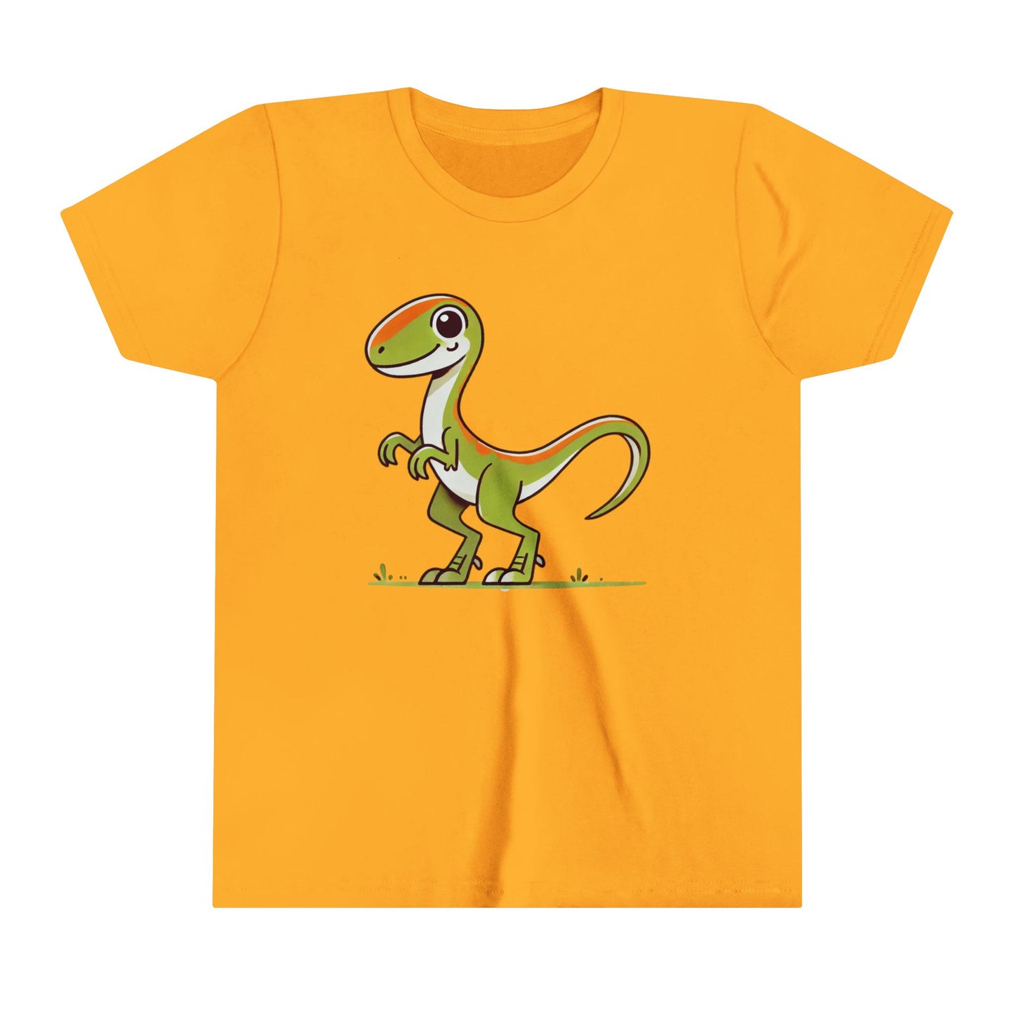 Youth Adorable Green Velociraptor Tee – Perfect for Dino Lovers! 🌿🦖💚 - Unisex Jersey Short Sleeve Tee Super Comfy Dino T-Shirt Gift