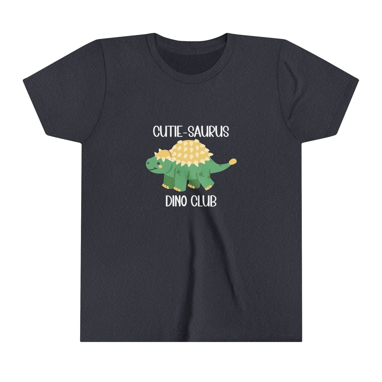 Youth Ankylosaurus Cutie Saurus Dino Club Green - White Graphic - Unisex Jersey Short Sleeve Tee Super Comfy Dino T-Shirt Gift