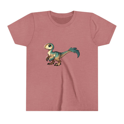 Youth Adorable Baby Velociraptor Tee – Cuteness Overload for Dino Lovers! 🦖💚✨ - Unisex Jersey Short Sleeve Tee Super Comfy Dino T-Shirt Gift