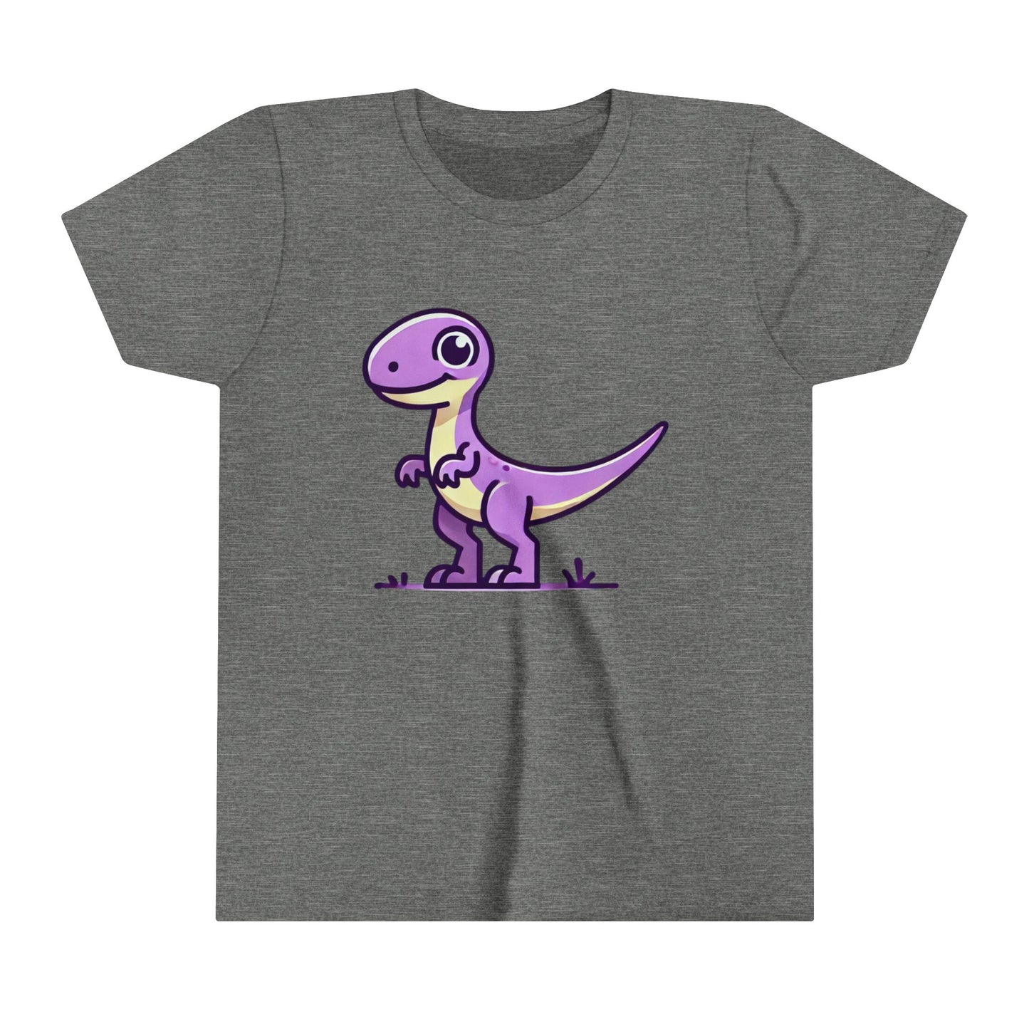 Youth Charming Purple Dinosaur Tee – For Dino-Loving Kids! 💜🦖 - Unisex Jersey Short Sleeve Tee Super Comfy Dino T-Shirt Gift