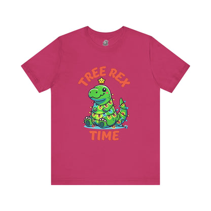 Tree Rex Time Christmas Jerry - Unisex Jersey Short Sleeve Tee Super Comfy Dino T-Shirt Gift