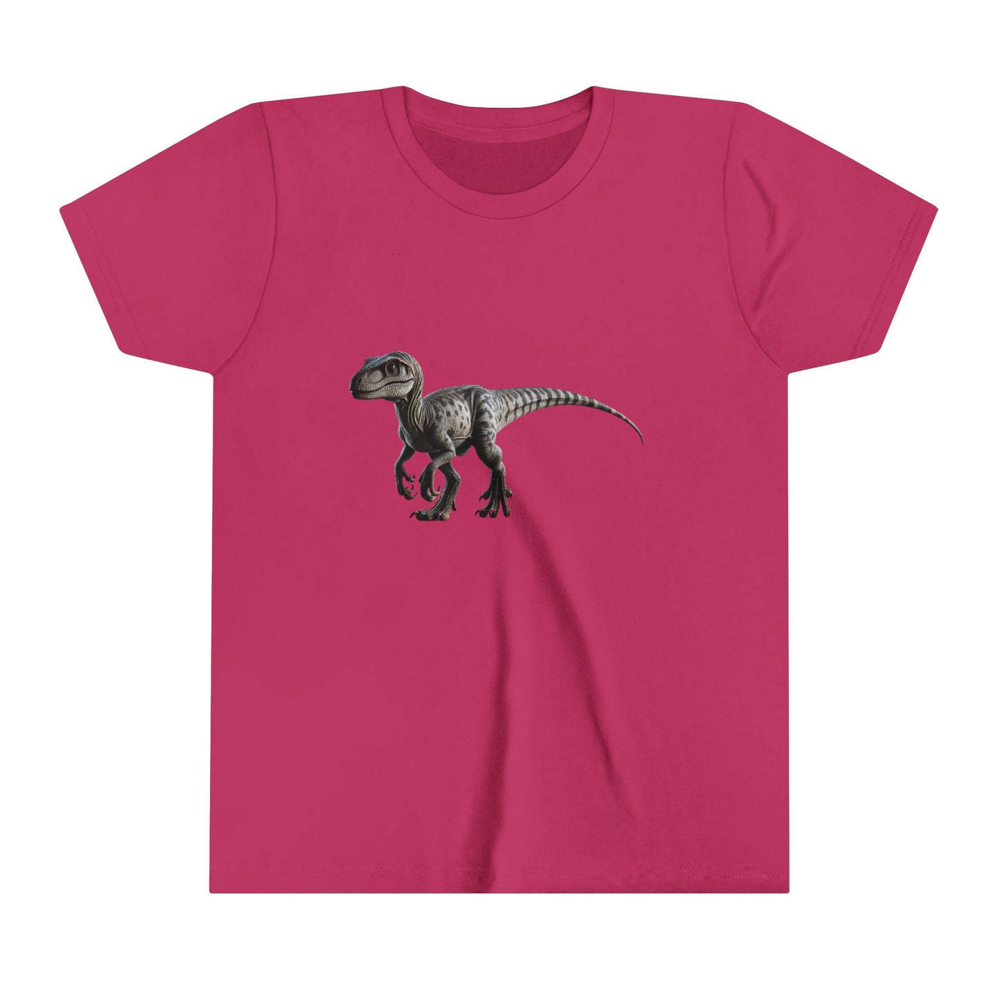 Youth Epic Velociraptor Tee – Unleash the Dino in You! 🦖🍃🧡 - Unisex Jersey Short Sleeve Tee Super Comfy Dino T-Shirt Gift