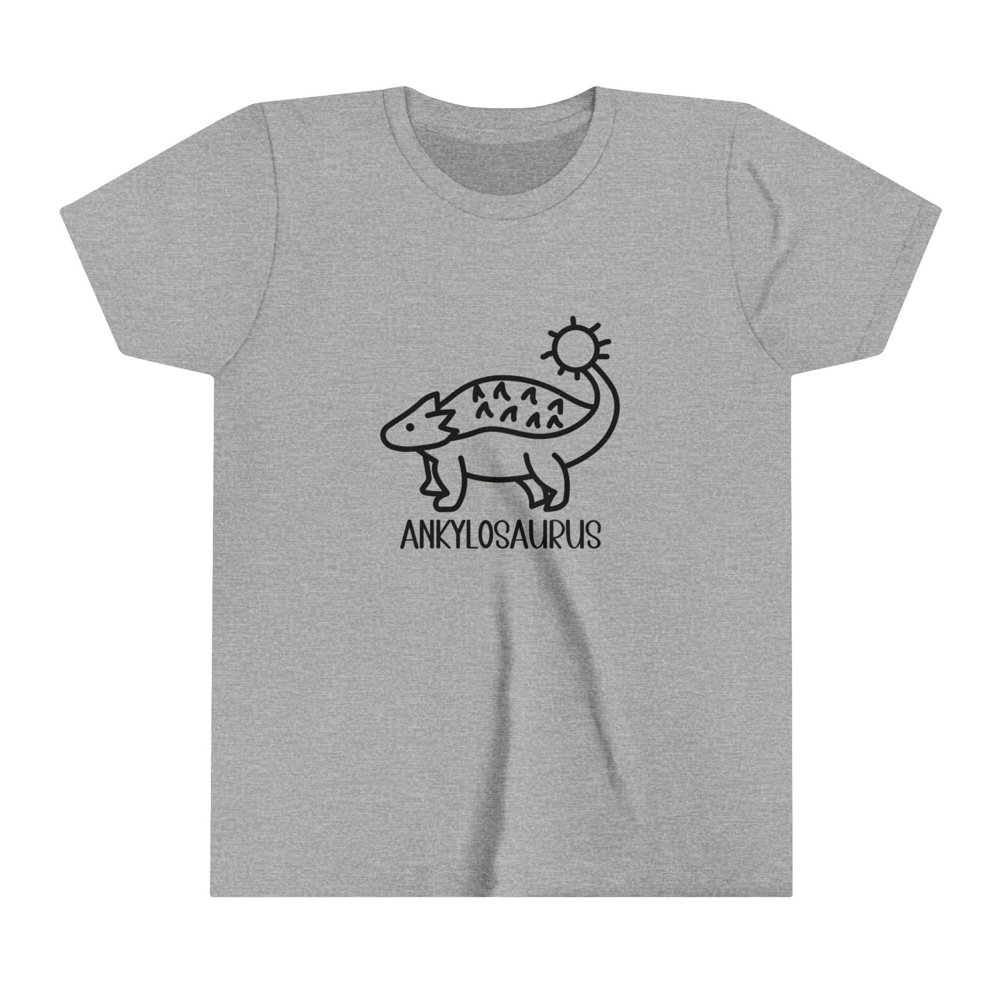 Youth Cute Ankylosaurus T-Shirt with Black Graphics - Unisex Jersey Short Sleeve Tee Super Comfy Dino T-Shirt Gift