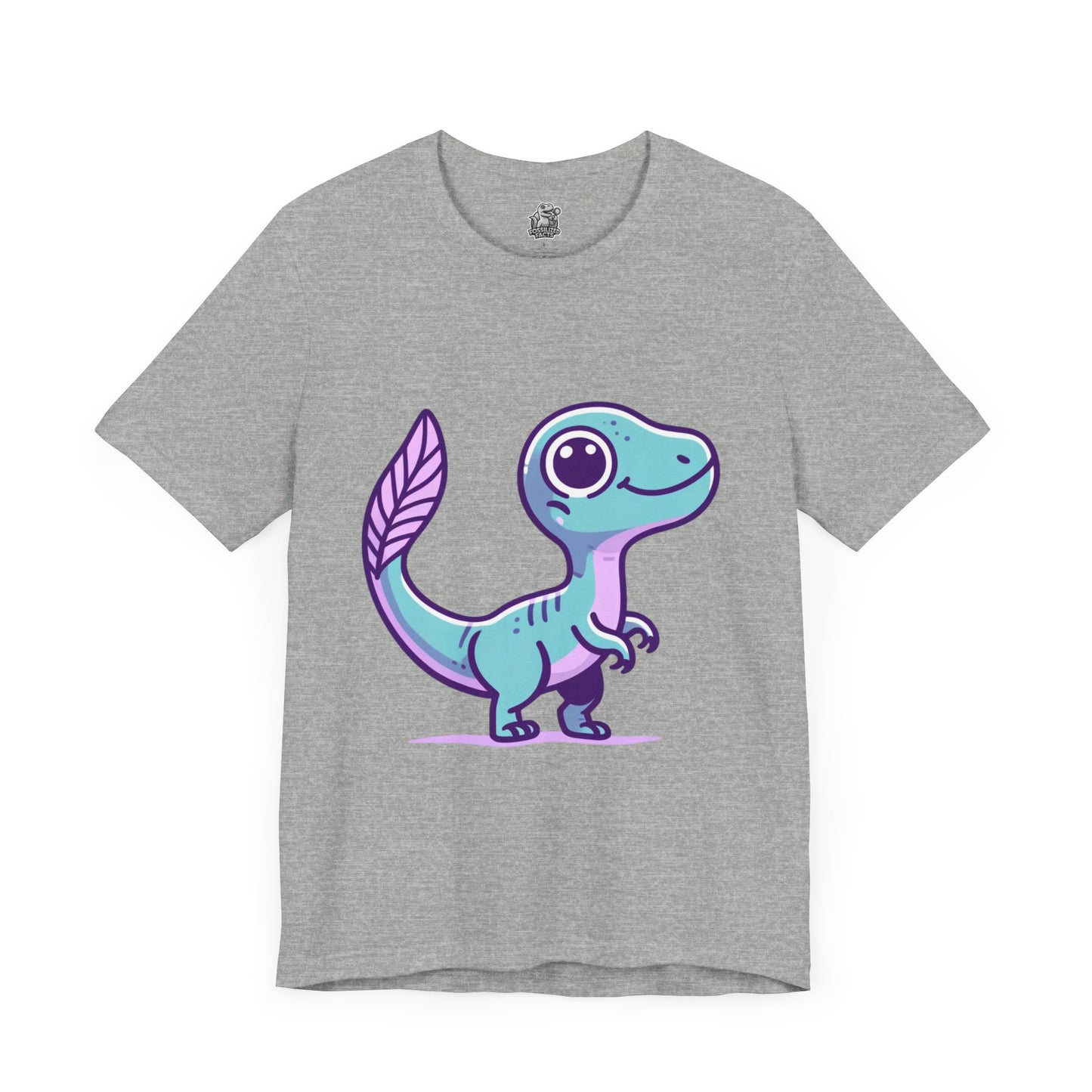 Adorable Pastel Velociraptor Tee – Cute Dino Vibes in Aqua & Lavender! 🦕💜💙 - Unisex Jersey Short Sleeve Tee Super Comfy Dino T-Shirt Gift