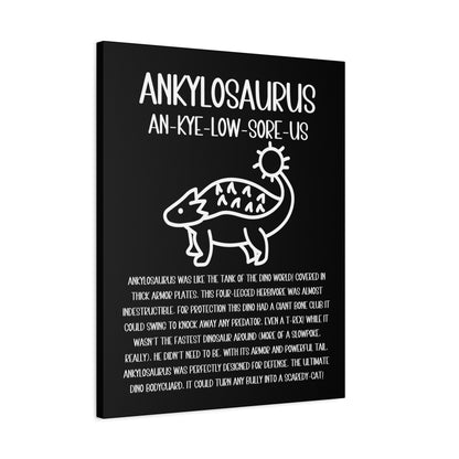 Cute Ankylosaurus Vertical Matte Canvas Black, Stretched, 1.25" Amazing Gift for the Dino Lover in your life