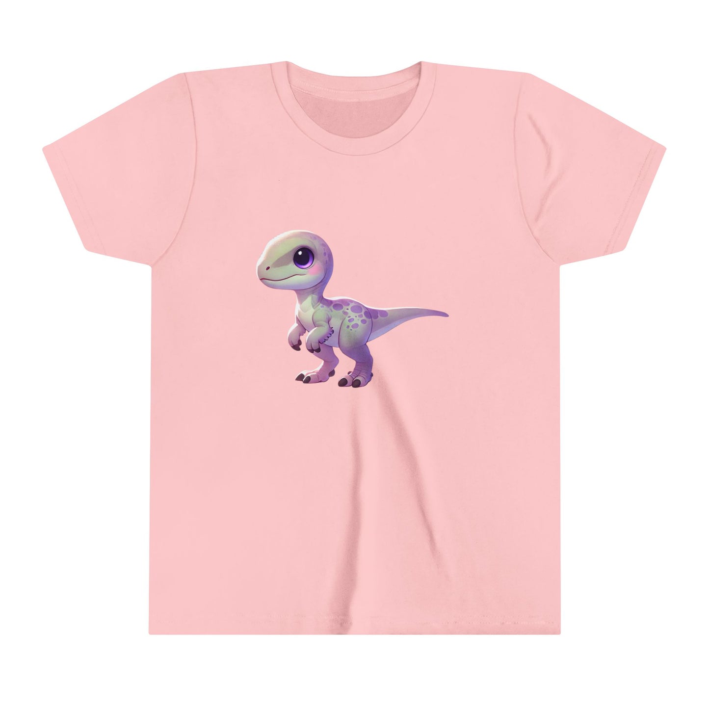 Youth Pastel Baby Velociraptor Tee – Soft & Sweet Dino Style in Lavender! 🦖💜🌸 - Unisex Jersey Short Sleeve Tee Super Comfy Dino T-Shirt Gift