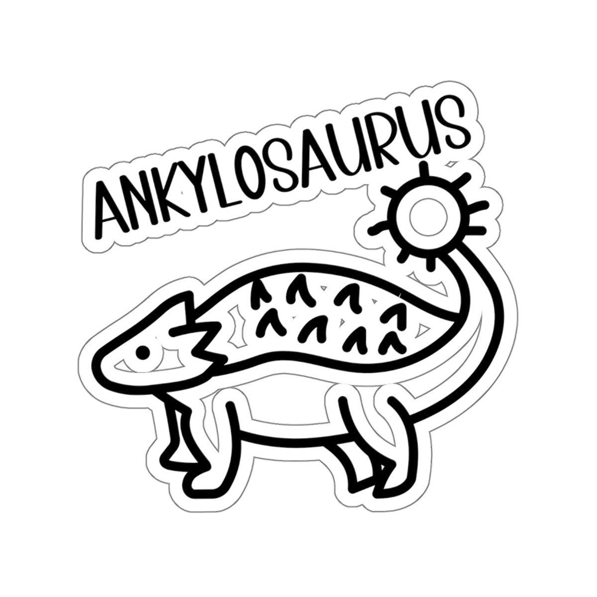 Cute Ankylosaurus - Amazing Kiss-Cut Sticker Gift to dino decorate any surface