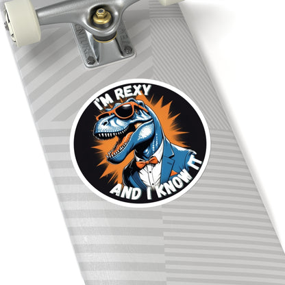 Suave Rex Sticker – Dino Style Meets Cool Confidence