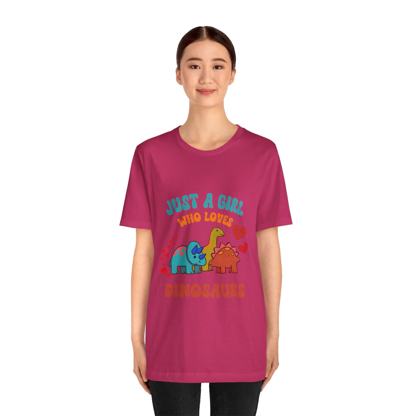 Retro - Just a Girl Who Loves Dinosaurs Unisex T-Shirt – Perfect for Dino Enthusiasts